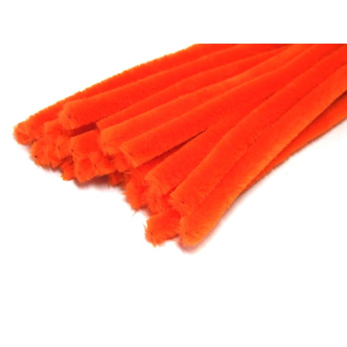 ORANGE CHENILLE STEMS - 100 PER PACK