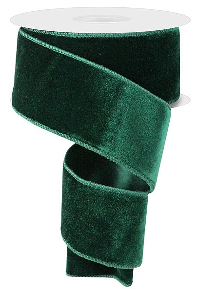 2.5" x 10yd Deluxe Velvet/Satin Backing - Green
