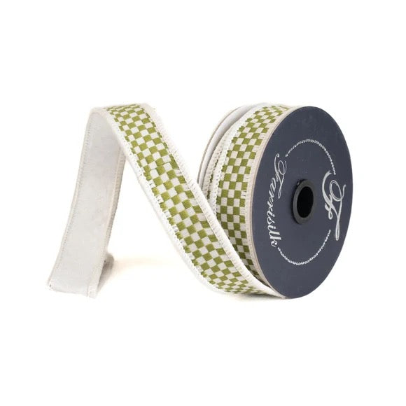 SAGE KITSCHY CHECKS - 1"X10YD