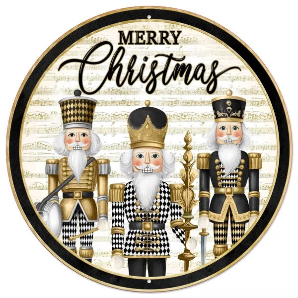 12"Dia Harlequin Nutcrackers Sign - MD177527