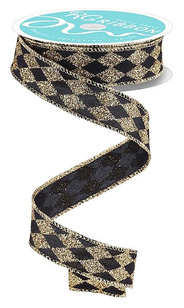 7/8" x 10yd Glitter Harlequin - RGH744086