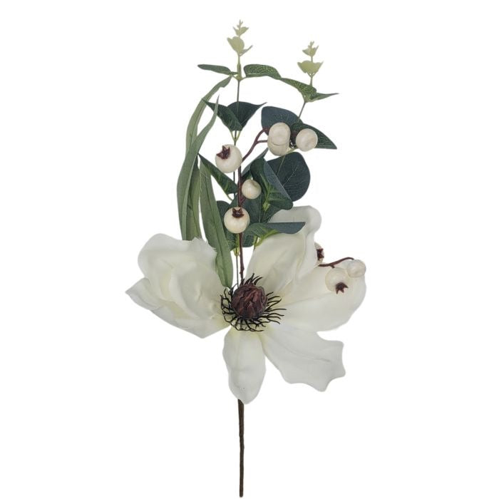 18" MAGNOLIA PICK W/ BERRY EUCALYPTUS FEATHER LEAF