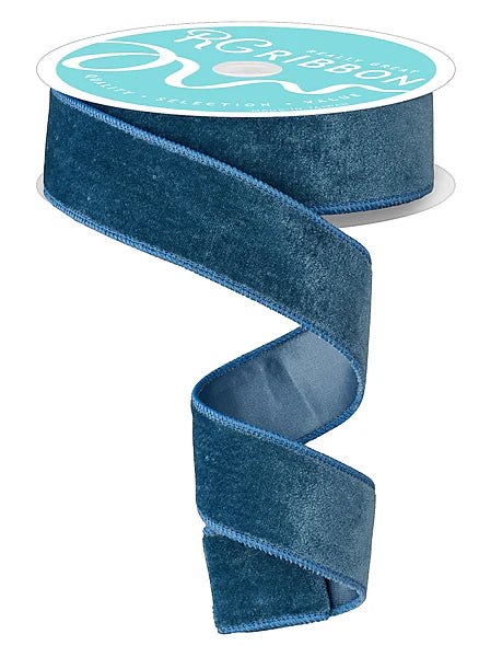 RG 1.5" x 10yd Deluxe Velvet/Satin Backing Smoke Blue - RGE1658A2