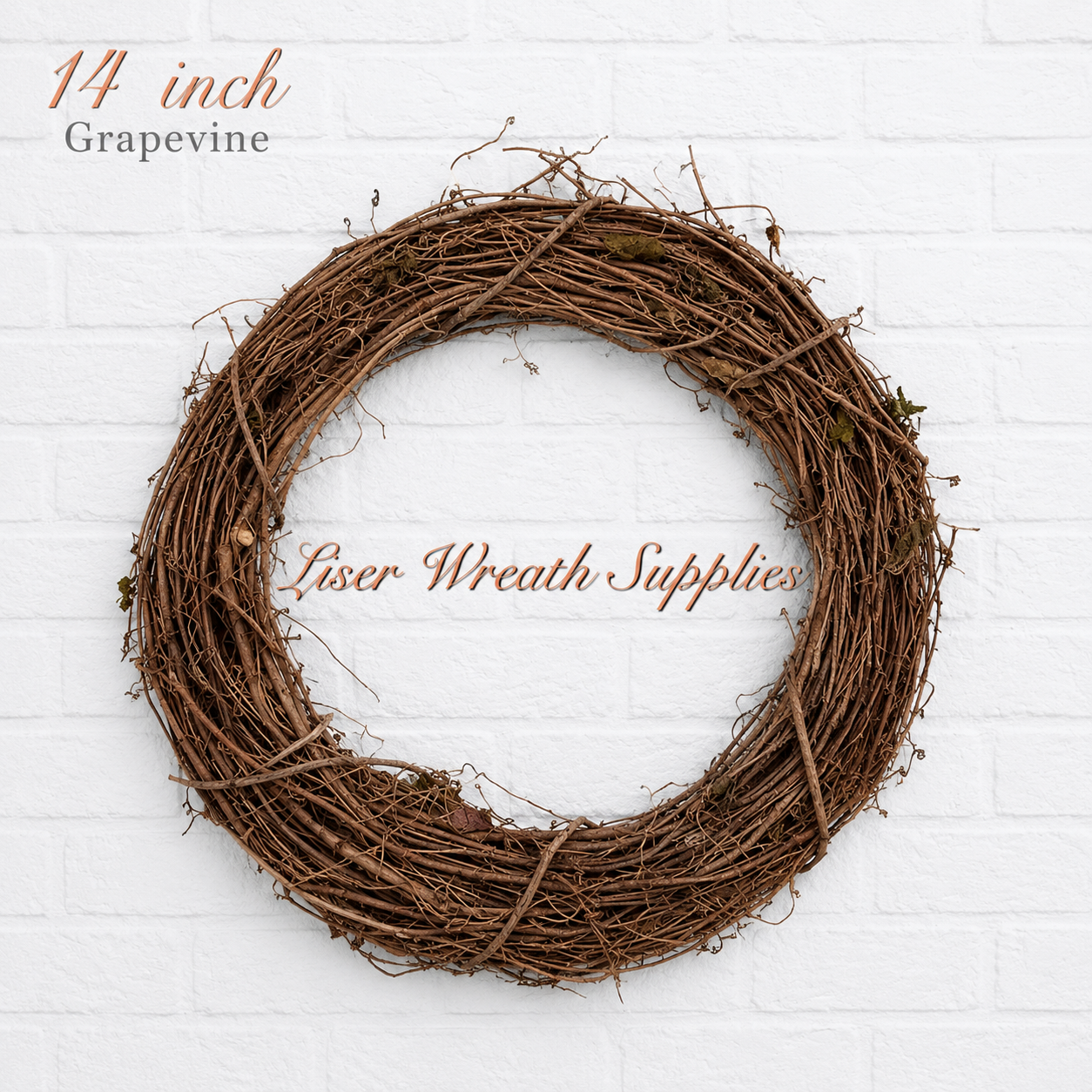 14-Inch Grapevine Wreath Base Uncleaned