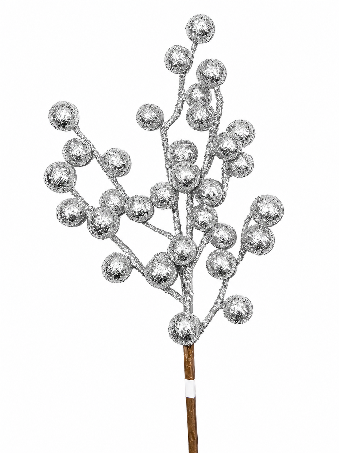 SEQUIN LARGE BERRY SPRAY-SILVER