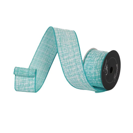 Farrisilk Wired Ribbon 2.5 Inch | Turquoise Textured Ribbon - SR140-79