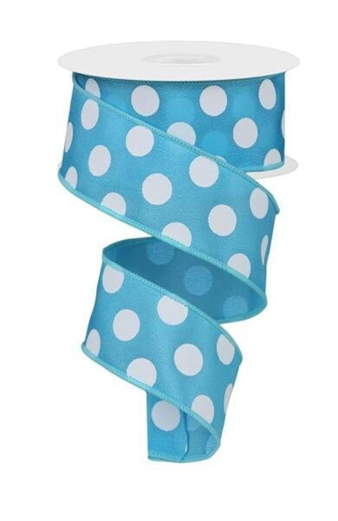 Turquoise Polka Dot Wired Ribbon 1.5” - RG158603