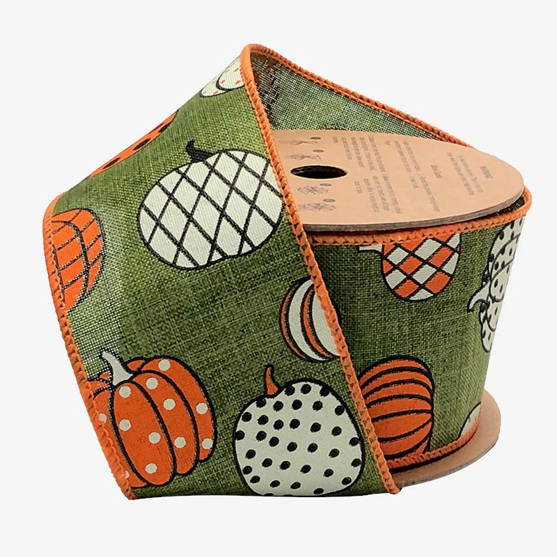 LA Ribbon 2.5” Multi Pumpkin Wired Ribbon - WR-10125-063-10