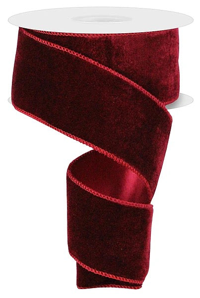 2.5" x 10yd Deluxe Velvet/Satin Backing - Burgundy