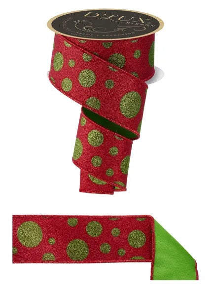 DLux 2.5" x 10yd Giant Multi Polka Dots/Fused - LX323624