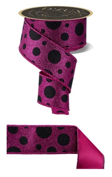 DLux 2.5" x 10yd Giant Multi Polka Dots/Fused - LX323611