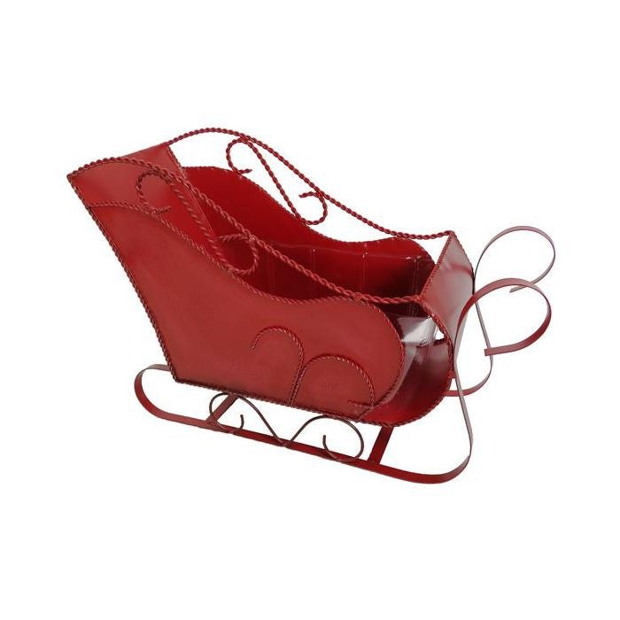 14" X 5.5" X 9" METAL SLEIGH W/ HARD LINER- RED