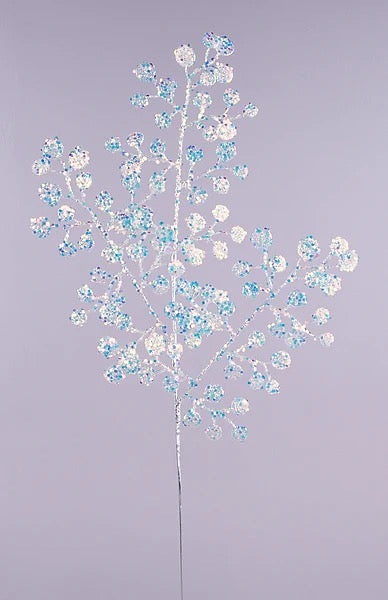 28.5"L Glitter Circle Leaf Spray x 3
