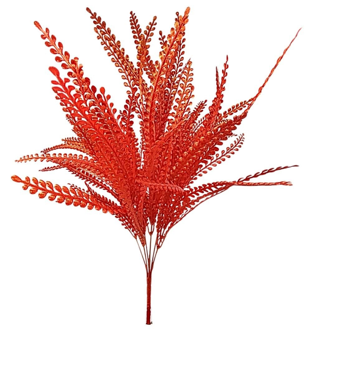 X7 LARGE PLASTIC BEAD GRASS 49 LEAVES/RED