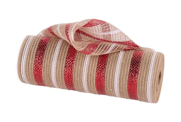 10.25" x 10yd Poly/Jute/Metallic Mesh Deco Mesh