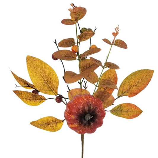 16" PUMPKIN PICK W/BERRY,EUCALYPTUS/SILK LEAF