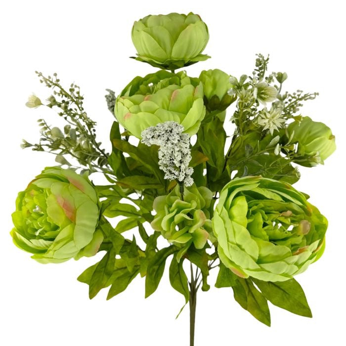 X13 PASSIONATE PEONY BUSH LIME GREEN - ARTIFICIAL FLORAL