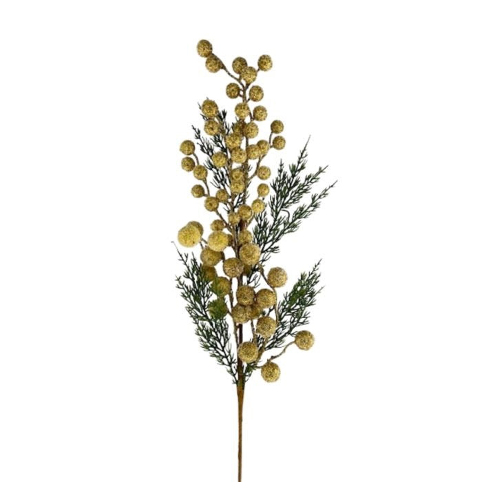 29" BERRY CEDAR SPRAY- GOLD
