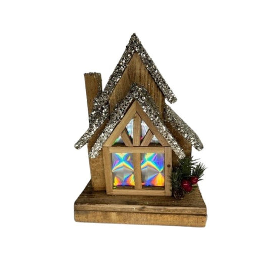 BEAR MOUNTAIN CHALET 8X4X6.75" W/8 LIGHTS
