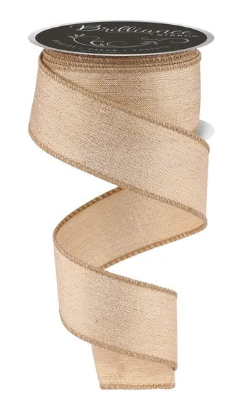 Brilliance 1.5" x 10yd Royal Burlap W/Metallic Wired Ribbon - LS40016T