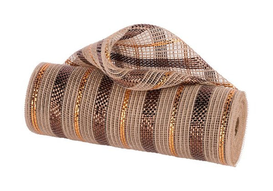10.25" x 10yd Poly/Jute/Metallic Deco Mesh - RY800985