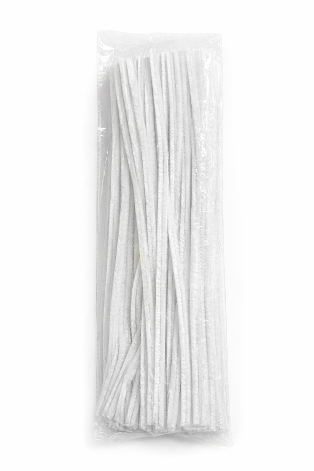 12 " Chenille Stems 100 per pack - White, Pipe Cleaner for wreath
