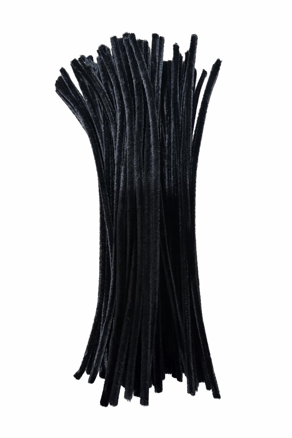 12 " Chenille Stems 100 per pack - Black, Pipe Cleaner for wreath