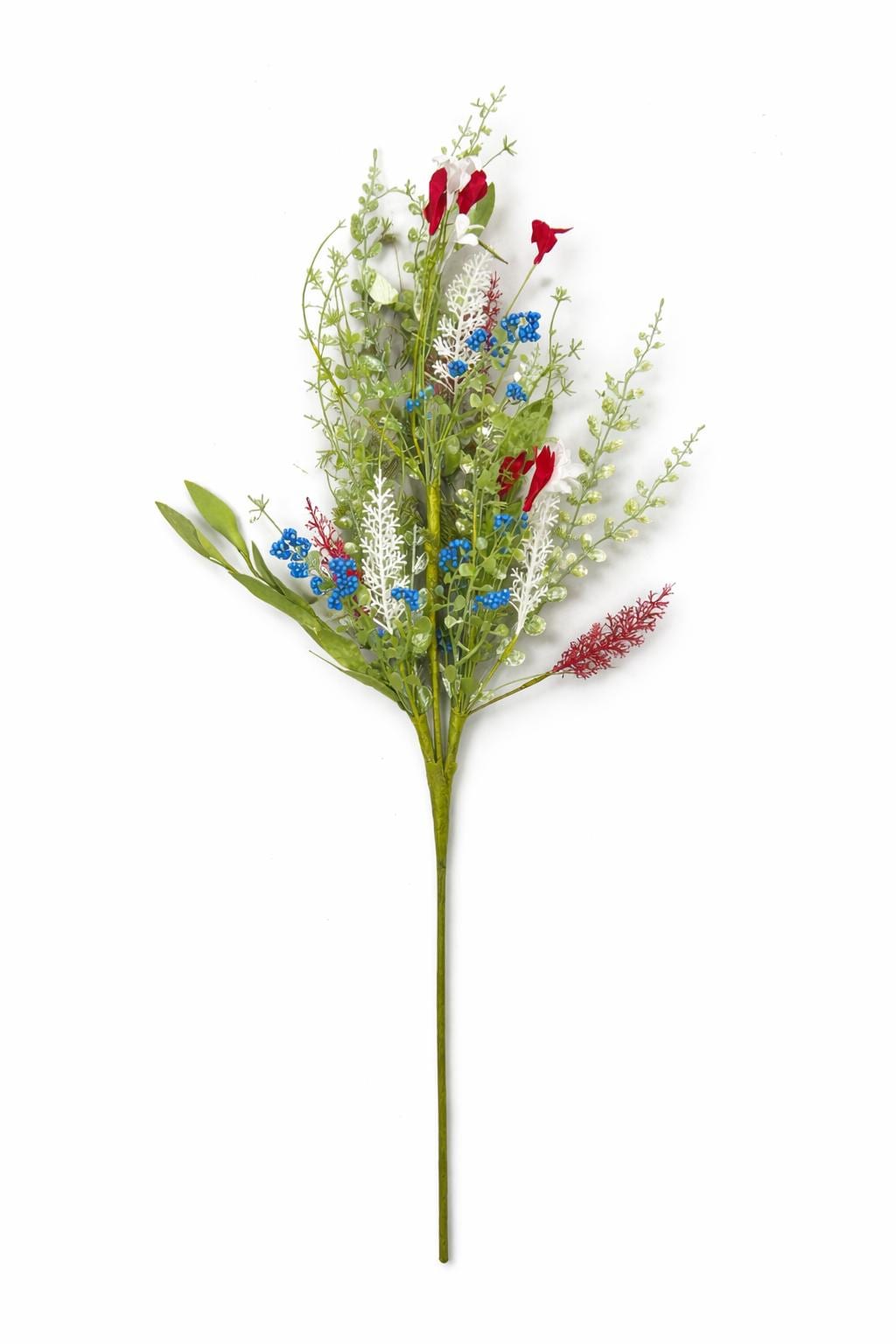 Patriotic Floral Pick | Red White Blue Wreath Spray - B590-RWB