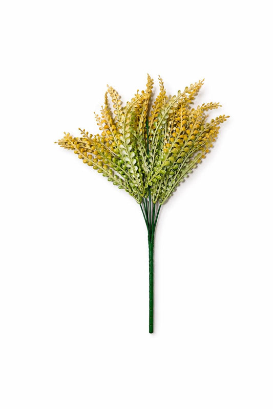 Artificial Beaded Grass Spray | Yellow Green Floral Bead Grass - CS13102-LTBRN