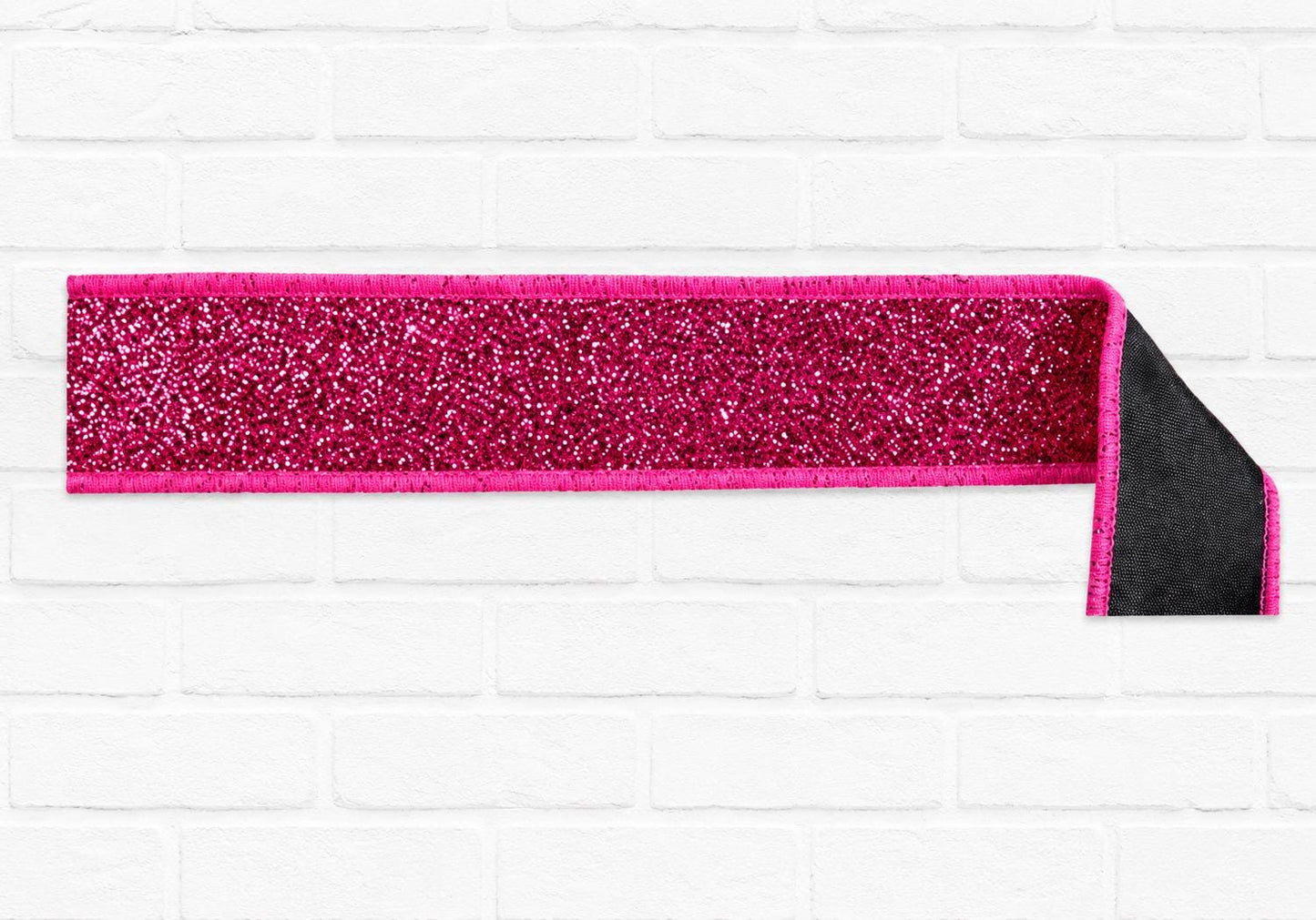 DLux 1.5” x 10yd Hot Pink Glitter Wired Ribbon - LX327183