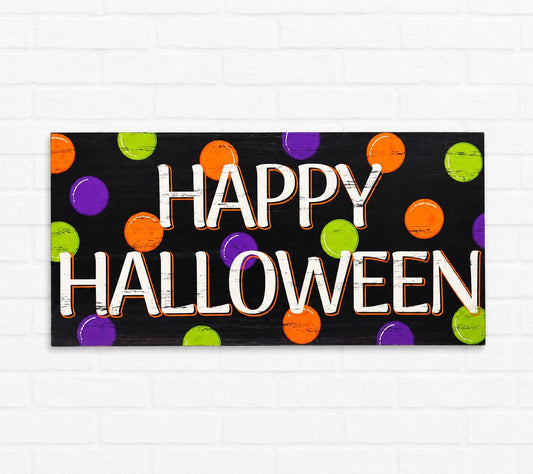 12.5'' X 6''Happy Halloween Sign, Halloween Wreath Sign, Halloween Door Hanger Sign - AP8151